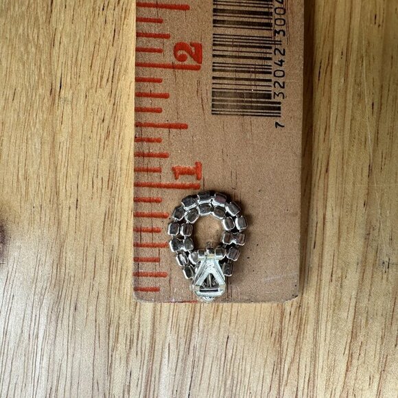 VTG Earrings Rhinestone Rhinestone Teardrop Silver Tone Statement Classy 1" - Picture 6 of 7